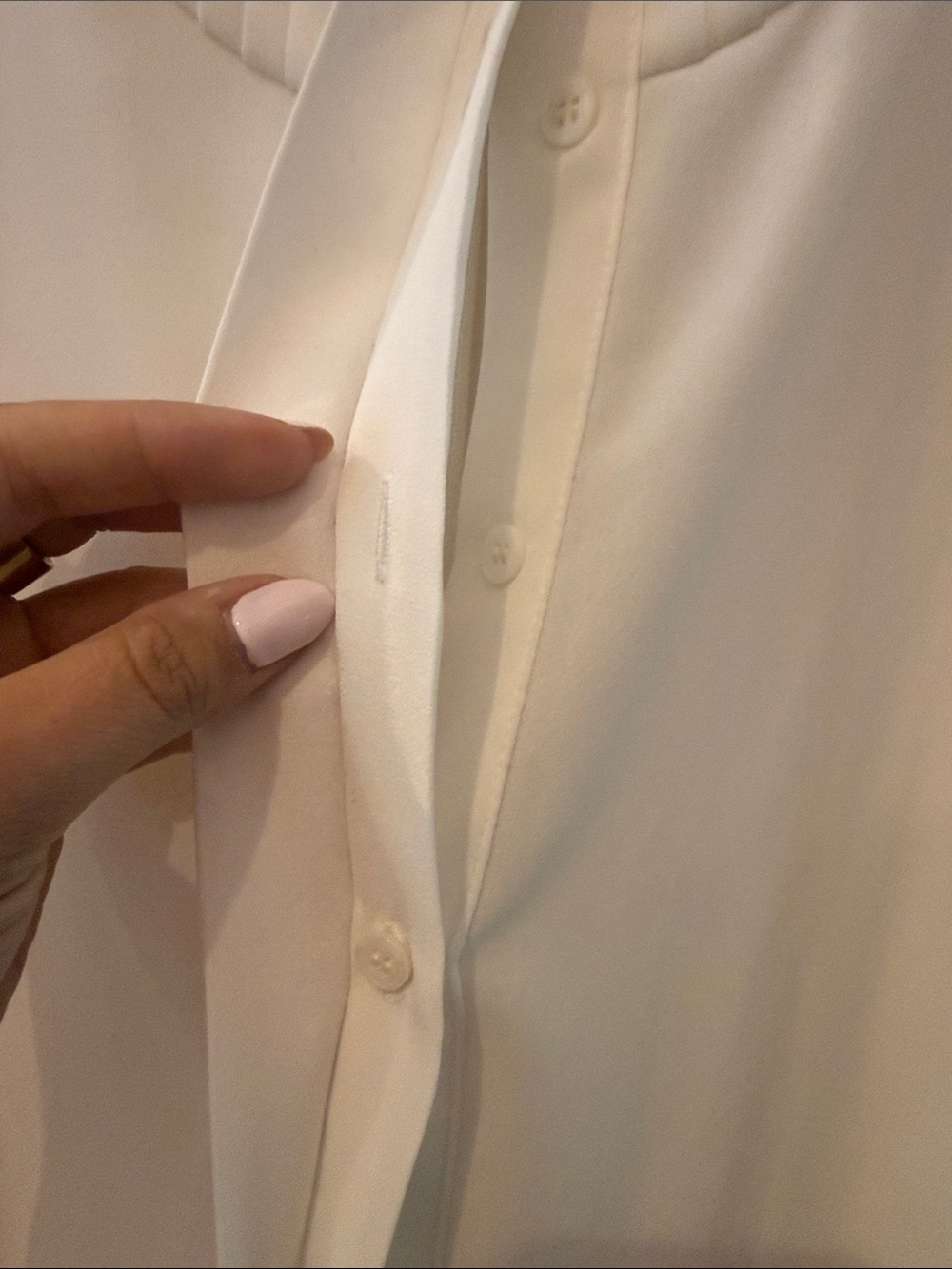 Sam Edelman White Pleated Front Blouse - Picture 5 of 5